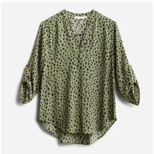 LUSH split neck blouse, aubergine Stitch Fox